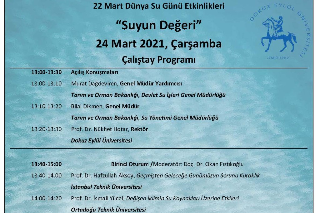 Worth of Water Workshop was realized by participation of our Supervisor Prof. Dr. Hafzullah Aksoy