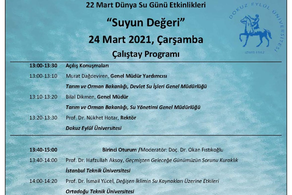 Worth of Water Workshop was realized by participation of our Supervisor Prof. Dr. Hafzullah Aksoy